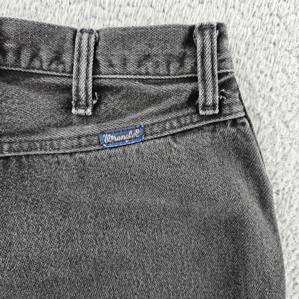 Vintage Wrangler Jeans Womens 28 Black Straight Leg High Rise Bareback Pants 90s